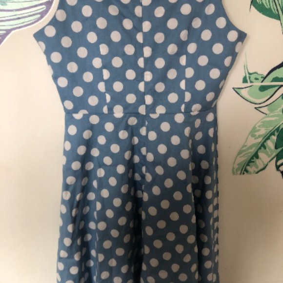 COPY - Blue and white Polka Dot Dress - Picture 2 of 3